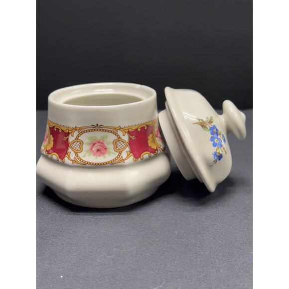 Vintage Covered Jar Trinket Box Sugar Bowl – 4" Tall - Picture 6 of 14